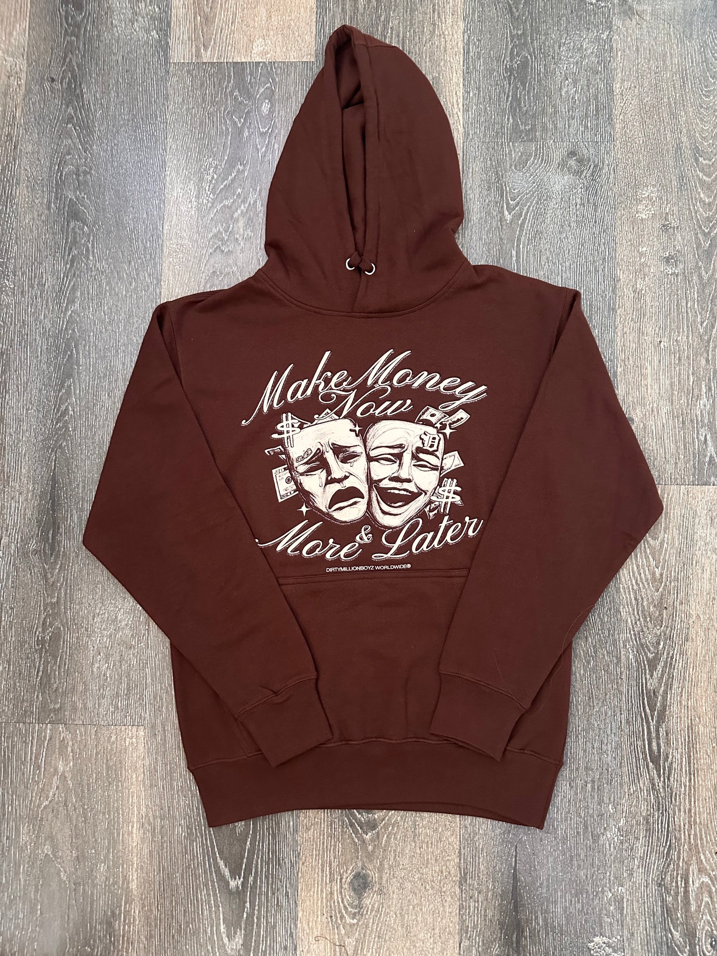 DMB MAKE MONEY NOW AND MORE LATER HOODIE FALL BROWN