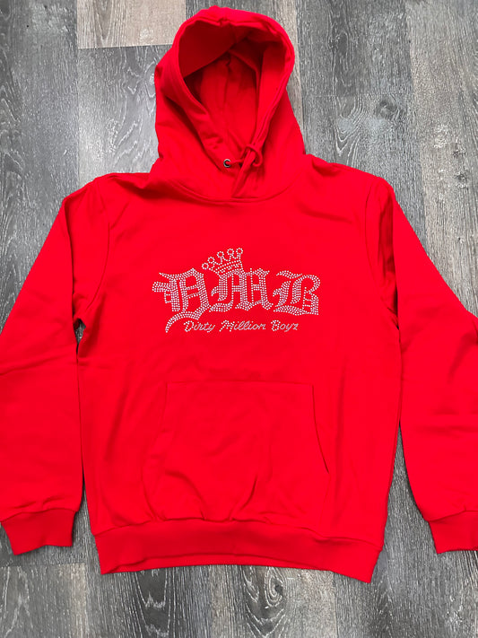 RED DMB RHINESTONE HOODIE